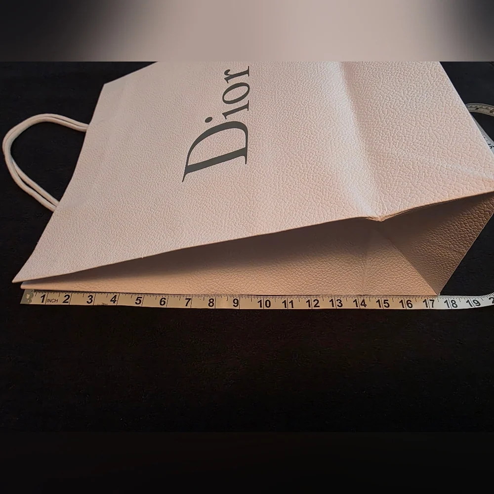 Authentic Dior White Textured Shopping Bag – Large Size, 18” x 15” x 5.5”